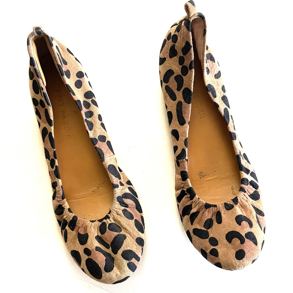 Audrey Brooke leopard leather flats. Size 7.